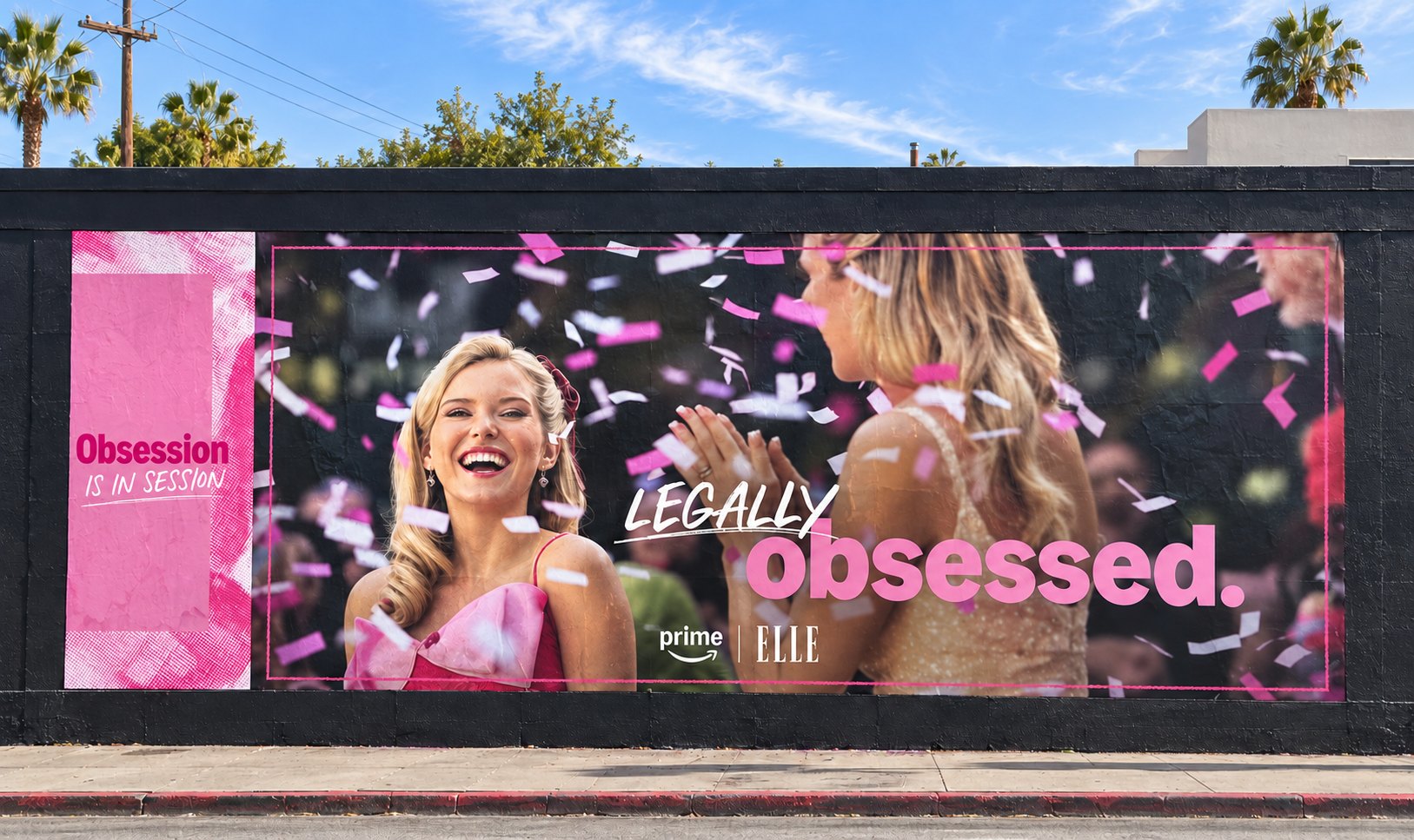 Legally Obsessed billboard for Elle on a Los Angeles street