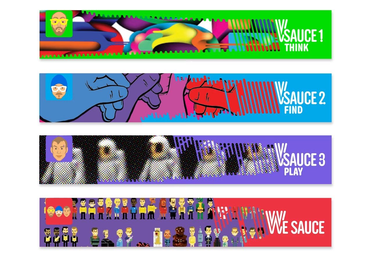 Colorful Vsauce channel banners