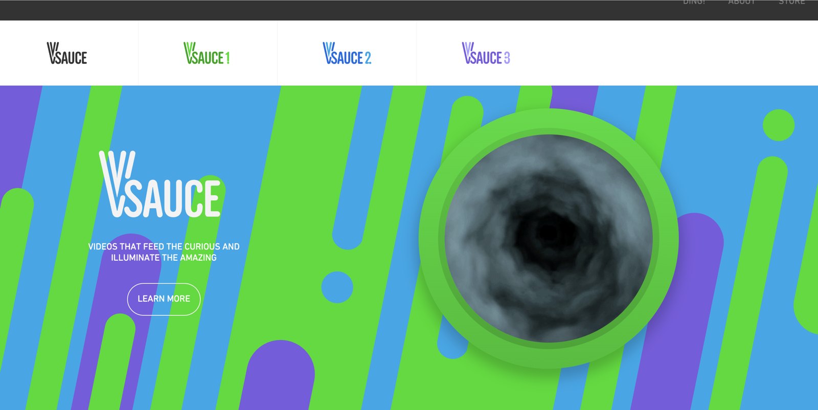 The vsauce.com homepage
