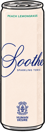 Illustrated can of Human Desire Soothe sparkling tonic