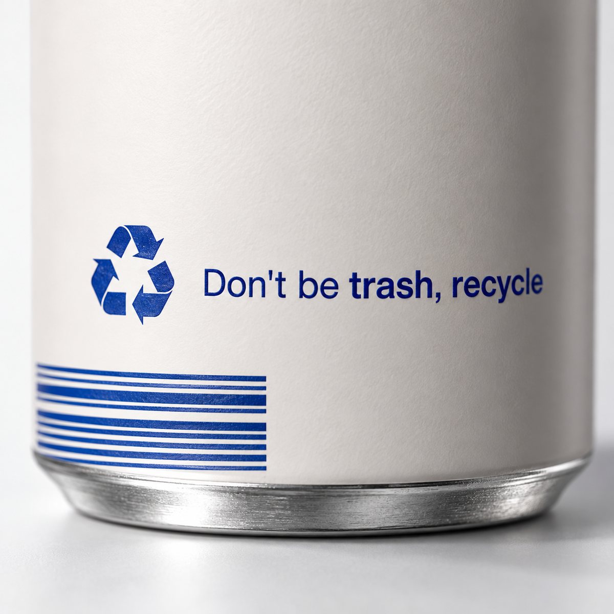 Can close-up: Don’t be trash, recycle