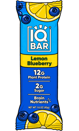 Illustrated IQBAR Lemon Blueberry wrapper